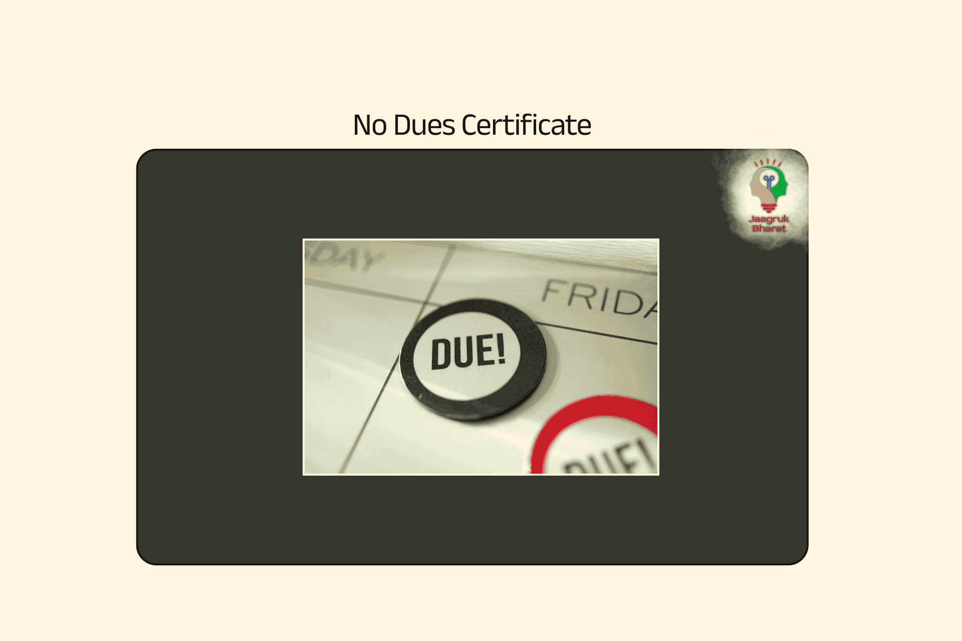 Affidavit for No Dues Certificate