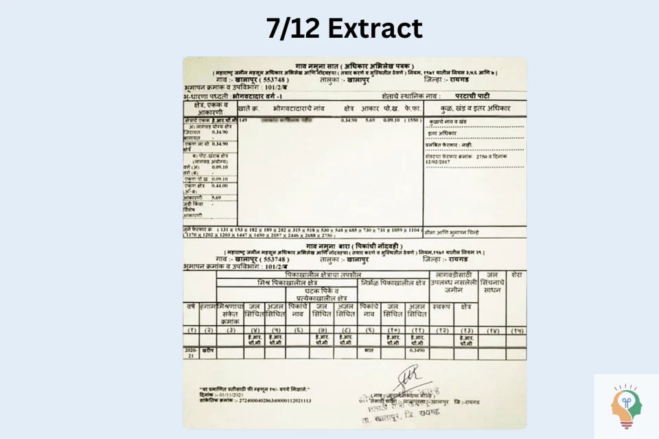 7/12 land record Maharashtra
