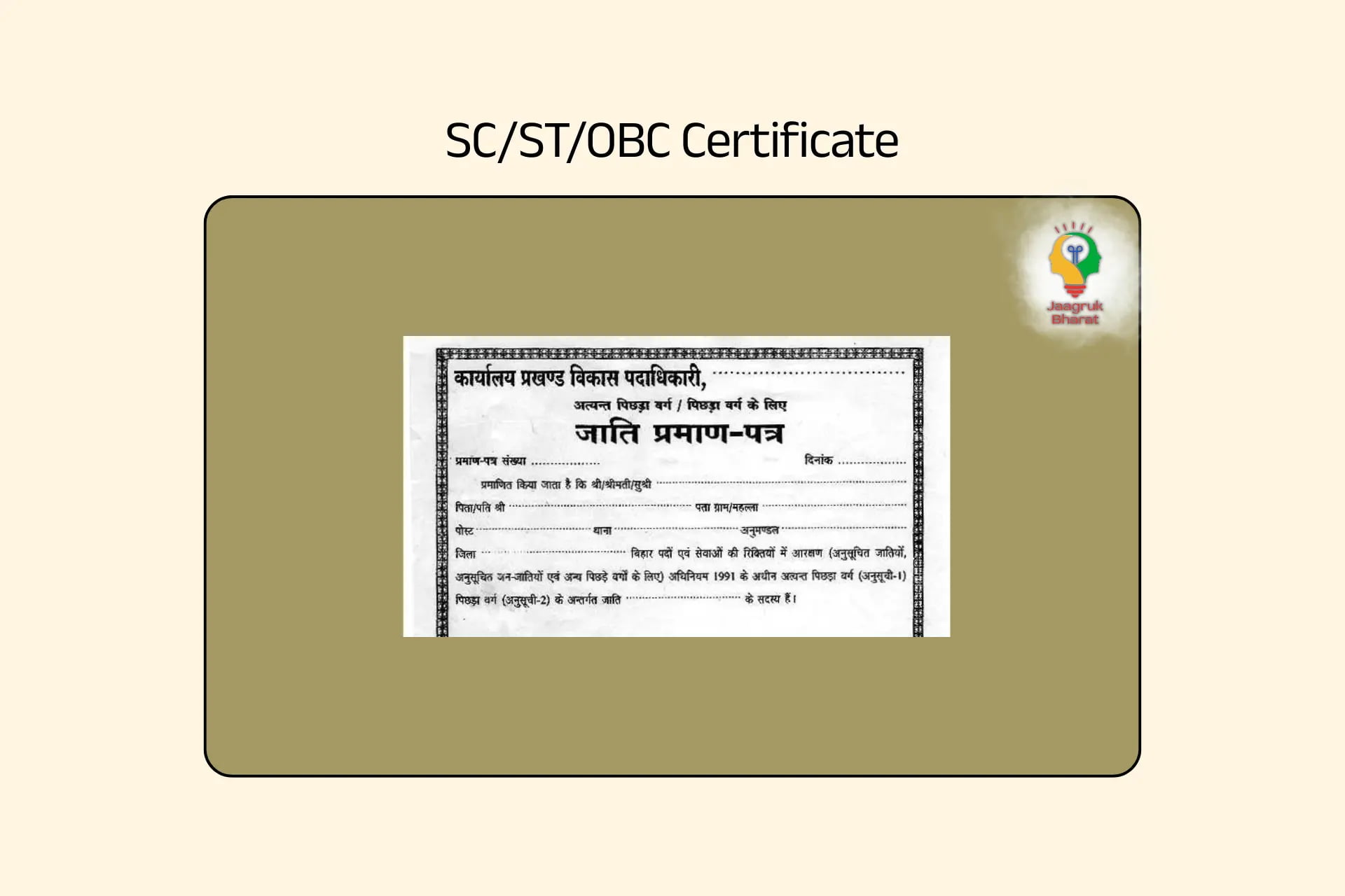 SC/ST/OBC Certificate