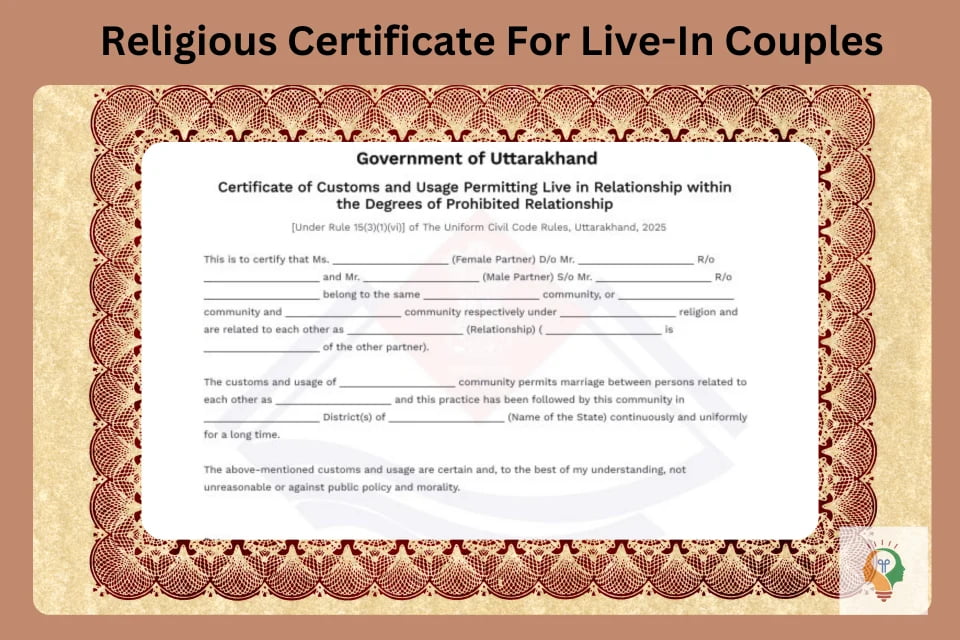 Religious Certificate For Live-In Couples